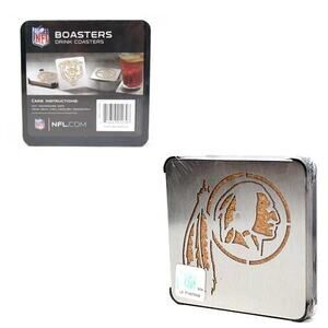 NFL Washington Boasters 4 -Pack Stainless Coasters Steel Bottle/Can Holder New